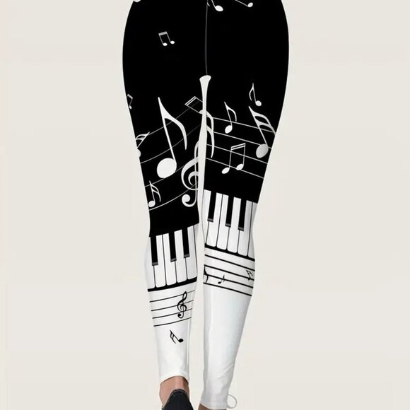 Music Print Jeggings (Size: XXL-XL-L) - Picture 3 of 3